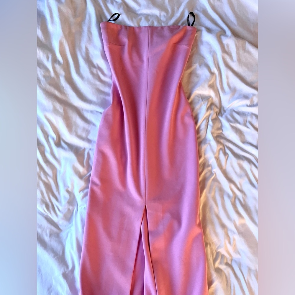 Revolve light pink strapless formal dress